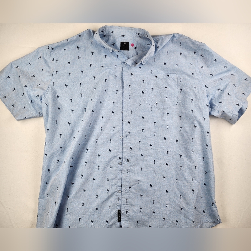 Flamingos 4XL Visive Hawaiian Button Down Shirt